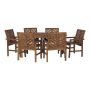 Walker Edison - 7-pc Windsor Patio Dining Set - Dark Brown - Image 1