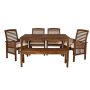 Walker Edison - 6-pc Everest Patio Dining Set - Dark Brown - Image 1
