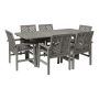Walker Edison - 7 pc. Windsor Extendable Patio Dining Set - Grey Wash - Image 1