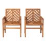 Walker Edison Windsor Acacia Wood Patio Chairs, Set of 2 - Brown - Image 1
