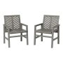 Walker Edison Windsor Acacia Wood Patio Chairs, Set of 2 - Grey Wash - Image 1
