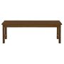 Walker Edison Patio Outdoor Cypress Acacia Wood Dining Bench - Dark Brown - Image 1