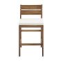 Walker Edison Acacia Wood Outdoor Patio Stools, Set of 2 - Brown - Image 1