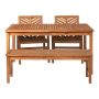 Walker Edison - 4-Piece Windsor Acacia Wood Patio Dining Set - Brown - Image 1