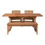 Walker Edison - 4-Piece Windsor Acacia Wood Extendable Patio Dining Set - Brown - Image 1