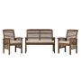 Walker Edison - 3 pc. Camden Acacia Wood Patio Chat Set - Dark Brown - Image 1