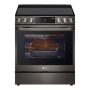 LG - 6.3 cu ft Electric Slide In Range w/ InstaView, Air Fry, and Smart WiFi Enabled - PrintProof Black Stainless Steel - Image 1