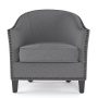 Simpli Home - Kildare 29 inch Wide Transitional Tub Chair in Linen Look Fabric - Slate Grey - Image 1