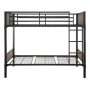 Walker Edison - Rustic Industrial Twin over Twin Wood Bunk Bed - Black - Image 1