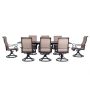Hanover - Brigantine 9-Piece Dining Set with an Expandable Cast-Top Dining Table and 8 Sling Swivel Rockers - Cast/Tan - Image 1