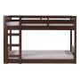 Walker Edison Contemporary Twin over Twin Stackable Solid Wood Bunk Bed - Walnut - Image 1