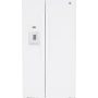 GE - 25.3 Cu. Ft. Side-by-Side Refrigerator w/ Thru-the-Door Ice and Water - High Gloss White - GSS25GGPWW - Image 1