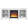 Camden&Wells - Foster TV Stand w/ Crystal Fireplace - White - Image 1