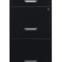 Hirsh - Metal 3-Drawer Organizer File Cabinet with Pencil Drawer - Black - Image 1