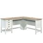 Sauder - Cottage Road L w/ Oak Finish Top Desk - Soft White - Image 1