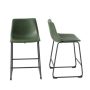 Walker Edison Contemporary Faux Leather Dining Chairs set of 2 - Green - Image 1