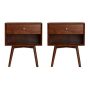 Walker Edison - Mid Century Open Cubby Nightstand (Set of 2) - Walnut - Image 1