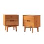 Walker Edison - Mid Century Solid Wood Nightstand (Set of 2) - Caramel - Image 1