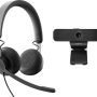 Logitech - Personal Video Collaboration Kit Wired Headset and Webcam - Graphite - Image 1