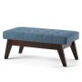 Simpli Home Draper Mid Century Tufted Ottoman Bench - Denim Blue - Image 1