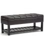 Simpli Home Saxon Storage Ottoman Bench - Tanners Brown - Image 1