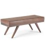 Simpli Home Chanelle Mid Century Ottoman Bench - Distressed Umber Brown - Image 1