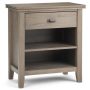 Simpli Home Artisan Bedside Table - Distressed Grey - Image 1