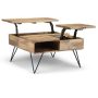 Simpli Home Hunter Lift Top Square Coffee Table - Natural - Image 1