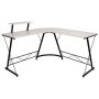 Flash Furniture L-Shaped Computer Desk, Gaming Desk, Home Office Desk, Frame - White/Black - Image 1
