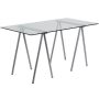 Flash Furniture - Glass Computer Desk w/ Silver Metal Frame - Clear/Chrome - Image 1