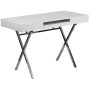 Flash Furniture - 44.25''W x 21.625''D Computer Desk w/ Keyboard Tray and Drawers - White - Image 1