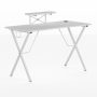 Flash Furniture - Gaming Desk w/ Cup Holder, Headphone Hook, and Monitor/Smartphone Stand - White - Image 1