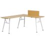 Flash Furniture - Laminate L-Shape Computer Desk w/ White Metal Frame - Beech - Image 1