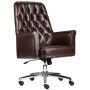 Flash Furniture - Mid-Back Traditional Tufted LeatherSoft Executive Swivel Office Chair w/ Arms - Brown - Image 1