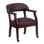 Flash Furniture - Conference Chair w/ Accent Nail Trim and Casters - Burgundy LeatherSoft - Image 1