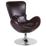 Flash Furniture Egg Series Side Reception Chair - Brown LeatherSoft - Image 1
