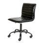 Flash Furniture Low Back Designer Armless Ribbed Swivel Task Office Chair - Black Vinyl/Black Frame - Image 1