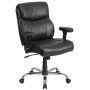 Flash Furniture Big & Tall 400 lb. Rated Mid-Back Ergonomic Task Office Chair - Black LeatherSoft - Image 1