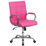 Flash Furniture - Mid-Back Vinyl Executive Swivel Office Chair w/ Chrome Base and Arms - Pink - Image 1