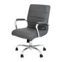 Flash Furniture - Mid-Back Executive Swivel Office Chair w/ Metal Frame and Arms - Gray LeatherSoft/Chrome Frame - Image 1