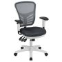 Flash Furniture - Mid-Back Mesh Multifunction Executive Swivel Ergonomic Office Chair w/ Adjustable Arms - Dark Gray Mesh/White Frame - Image 1