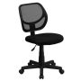 Flash Furniture - Low Back Mesh Swivel Task Office Chair w/ Curved Square Back - Black - Image 1