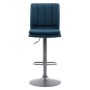 CorLiving Palmer Adjustable Channel Tufted Upholstered Barstool, (Set of 2) - Blue - Image 1