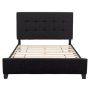 CorLiving Ellery Fabric Tufted Bed, Queen Black - Image 1