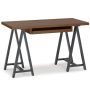 Simpli Home - Sawhorse Solid Veneer and Metal Small Desk - Walnut - Image 1