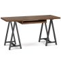 Simpli Home - Sawhorse Solid Veneer and Metal Desk - Walnut - Image 1
