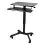 Victor - Mobile Adjustable Standing Desk with Keyboard Tray 25.6" Wide - Black - Image 1