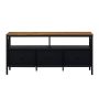 Walker Edison - Modern Farmhouse Solid Wood TV Stand for Most TVs up to 65" - Rustic Oak/Black - Image 1