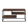 Walker Edison - Modern Minimal Coffee Table with Floating Shelves - Dark Walnut - Image 1