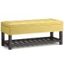 Simpli Home - Cosmopolitan Storage Ottoman Bench with Open Bottom - Dijon Yellow - Image 1